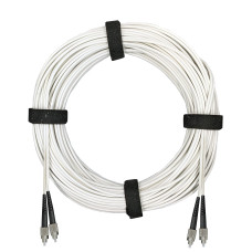 Патч-корд оптический армированный бронированный FC/UPC-FC/UPC SM (G.657A1) Duplex 2.0mm LSZH, белый, 0.5 м