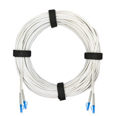 Патч-корд оптический армированный бронированный LC/UPC-LC/UPC SM (G.657A1) Duplex 2.0mm LSZH, белый, 0.5 м