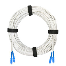 Патч-корд оптический армированный бронированный SC/UPC-SC/UPC SM (G.657A1) Duplex 2.0mm LSZH, белый, 45 м