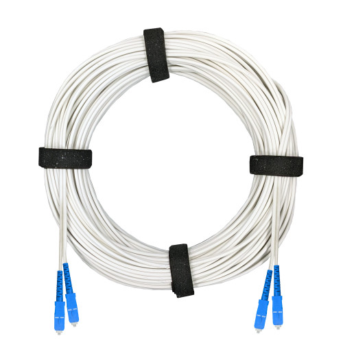 Патч-корд оптический армированный бронированный SC/UPC-SC/UPC SM (G.657A1) Duplex 2.0mm LSZH, белый, 45 м