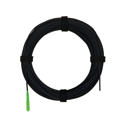 Патч-корд оптический FTTH с выносным силовым элементом, диэлектрик FRP, G.657 LSZH 1SC/APC, черный 100 м