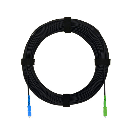 Патч-корд оптический FTTH с выносным силовым элементом, диэлектрик FRP, G.657 LSZH SC/APC-SC/UPC, черный 10 м