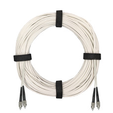 Патч-корд оптический армированный бронированный FC/UPC-FC/UPC SM (G.657A1) Duplex 3.0mm LSZH, белый, 0.5 м