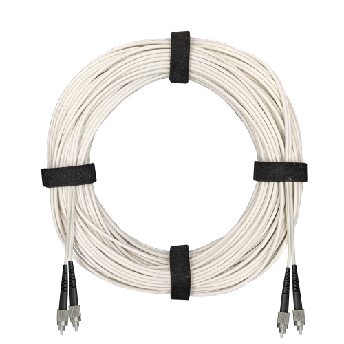 Патч-корд оптический армированный бронированный FC/UPC-FC/UPC SM (G.657A1) Duplex 3.0mm LSZH, белый, 0.5 м