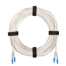 Патч-корд оптический армированный бронированный LC/UPC-LC/UPC SM (G.657A1) Duplex 3.0mm LSZH, белый, 0.5 м